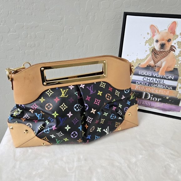 🔥 Takashi Murakami x Louis Vuitton Black Monogram Multicolore Judy MM 🔥 - Picture 4 of 17